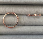Thin Rings with Clear Zircon Stones - Sparkle Collection O Rose gold plated Silver no2