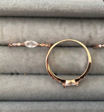 Thin Rings with Clear Zircon Stones - Sparkle Collection Rose Gold Plated Silver No7