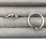 Thin Rings with Clear Zircon Stones - Sparkle Collection O Silver No1