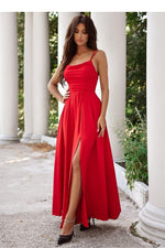 Thin Strap Long Occasion Maxi Dress | With You red