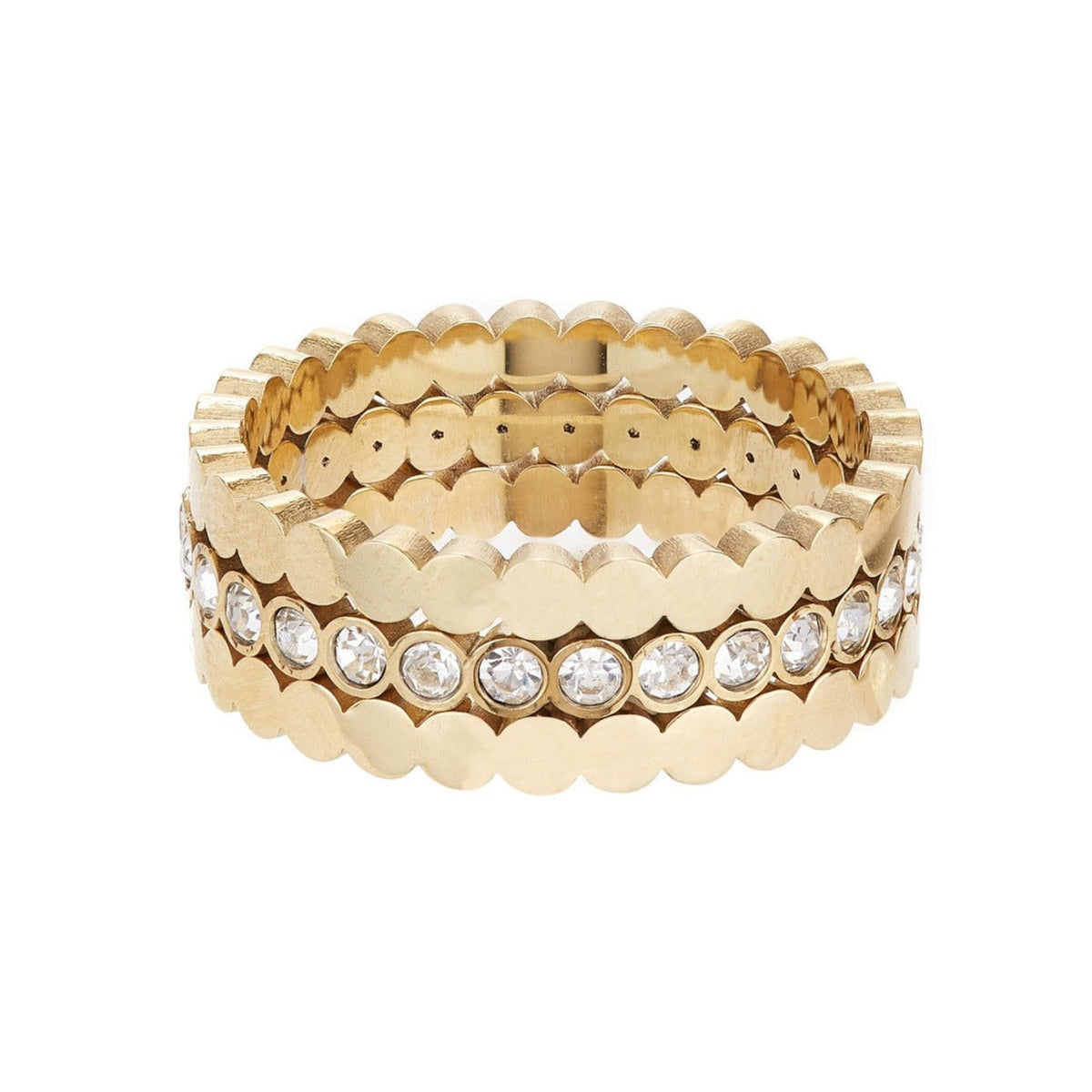 Ballinger Triple Stacking Gold Ring Set