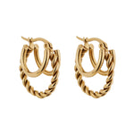 Ballinger Triple Threaded 18k Gold Hoop Earrings