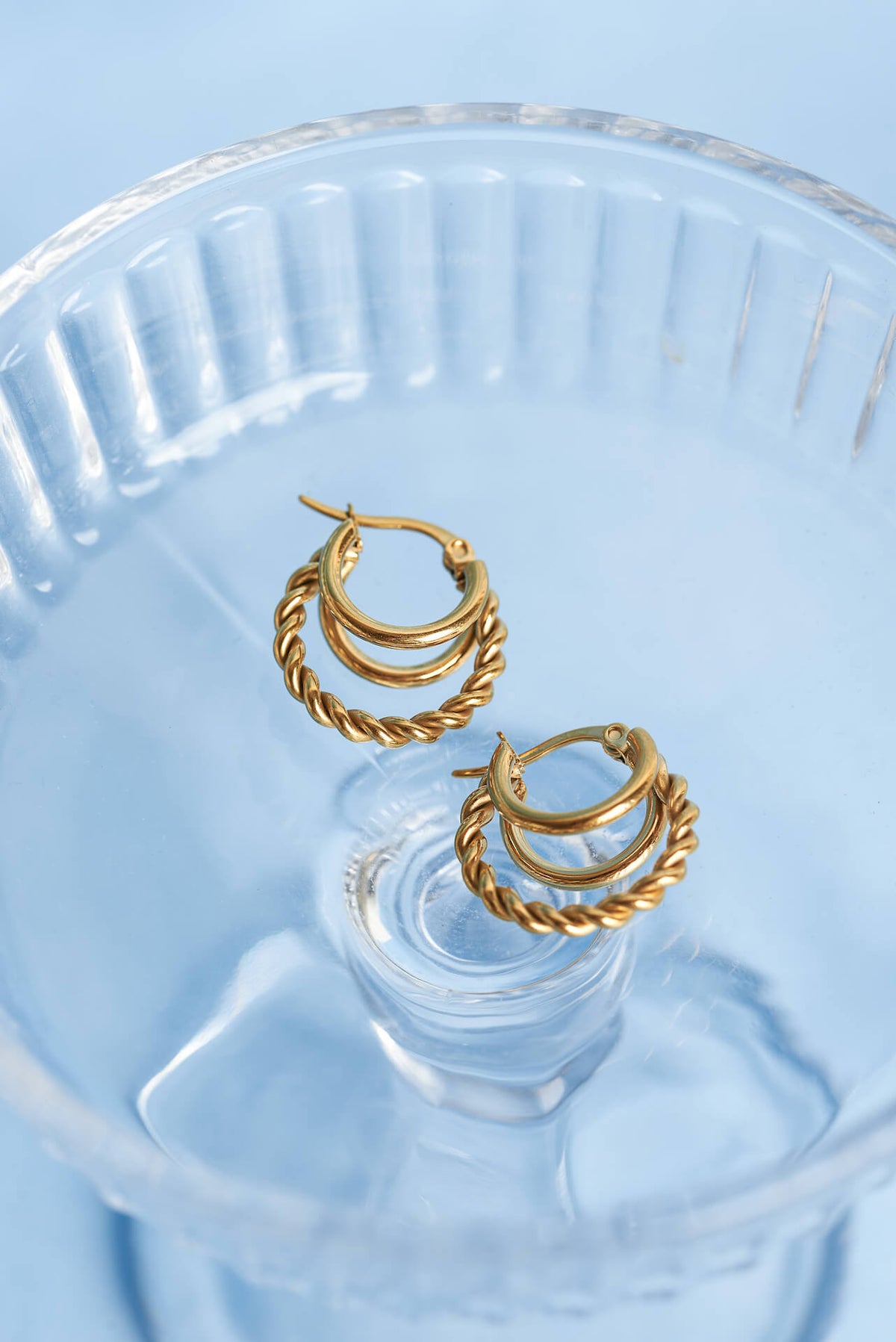 Ballinger Triple Threaded 18k Gold Hoop Earrings
