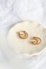 Ballinger Triple Threaded 18k Gold Hoop Earrings