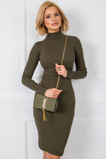 Rue Paris Turtleneck Long Sleeve Sweater Dress