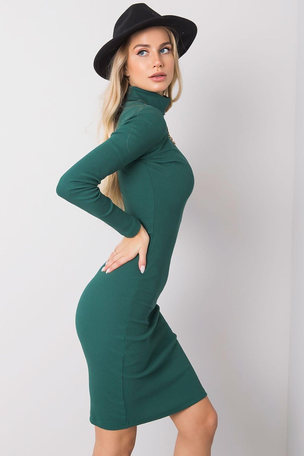Rue Paris Turtleneck Long Sleeve Sweater Dress
