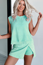 Two Piece Mineral Wash Cotton Loungewear Set