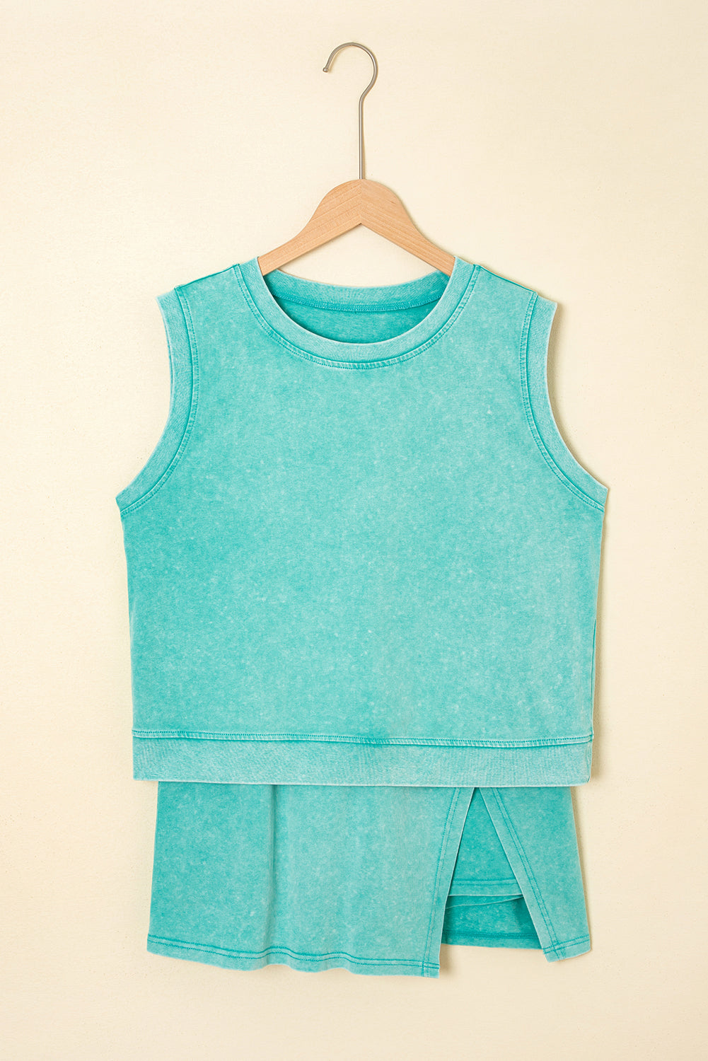 Two Piece Mineral Wash Cotton Loungewear Set