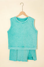 Two Piece Mineral Wash Cotton Loungewear Set