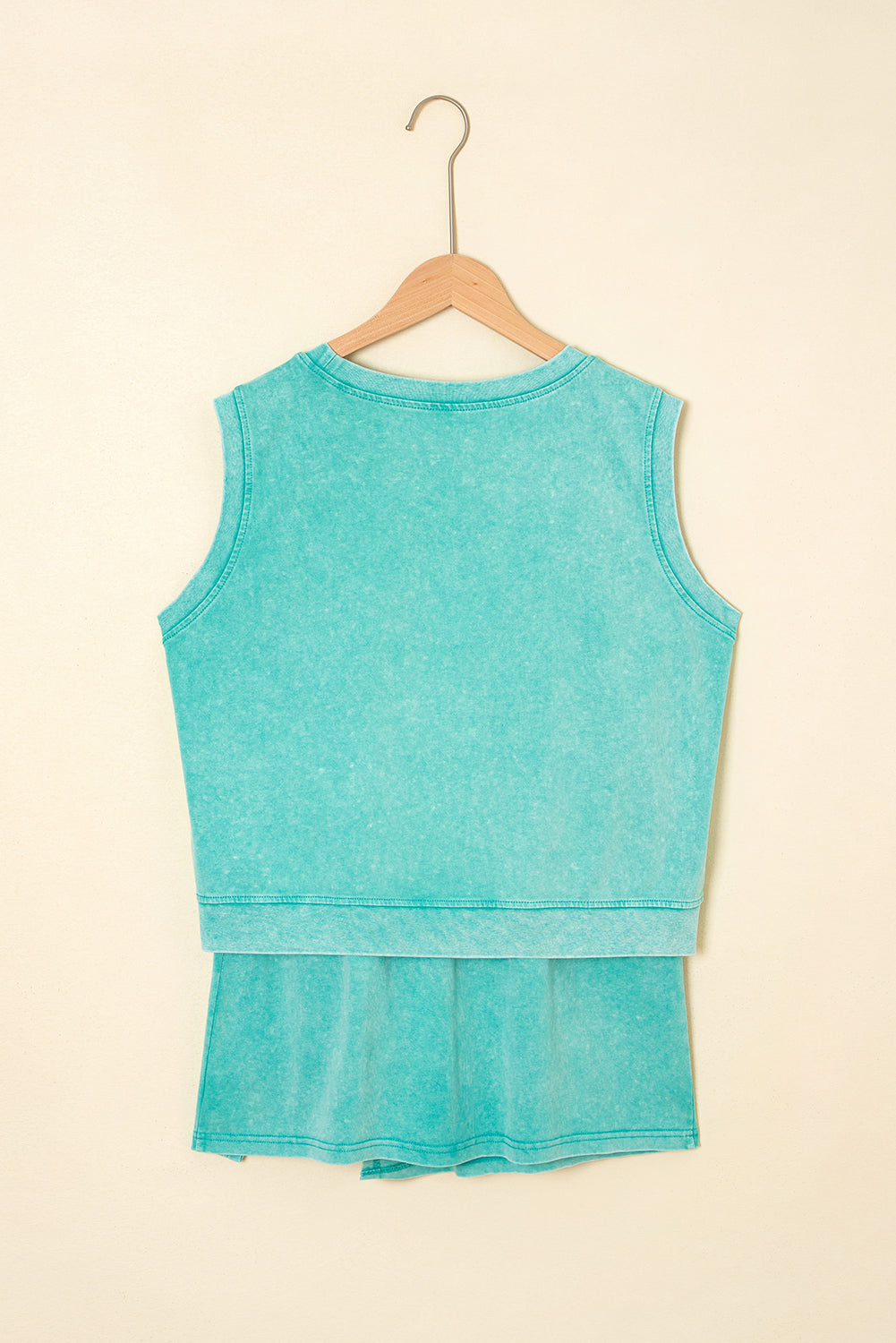Two Piece Mineral Wash Cotton Loungewear Set