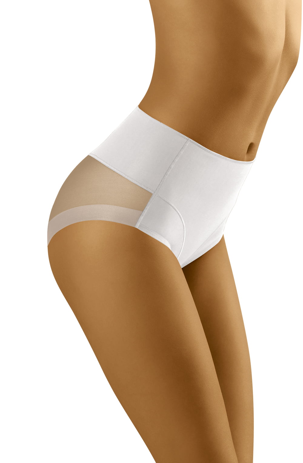 Wolbar Uniqa High Waist Shaping and Lift Mesh Briefs White