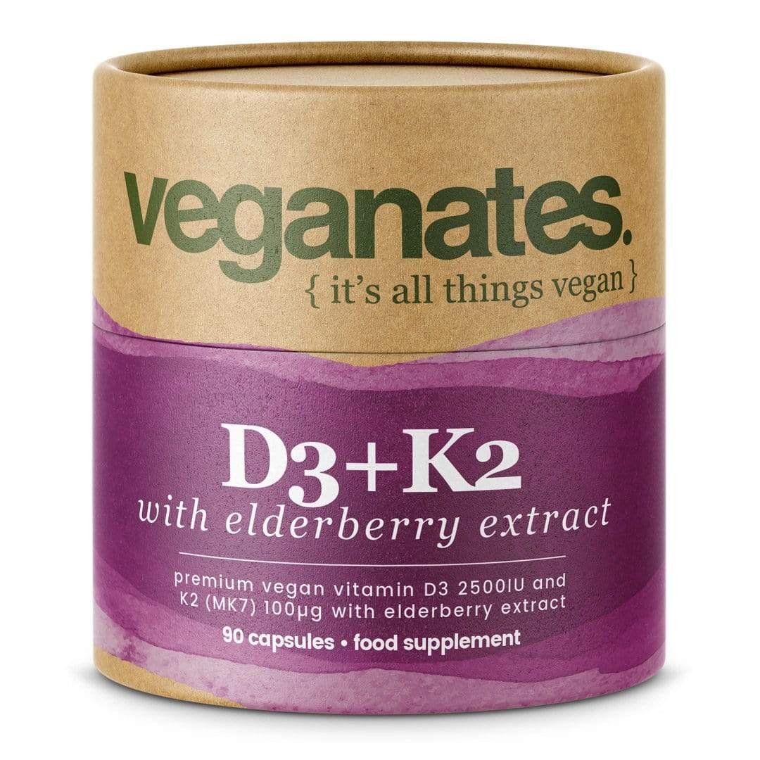 Vegan Vitamin D3 2500IU & K2 MK7 100µg With Elderberry Extract