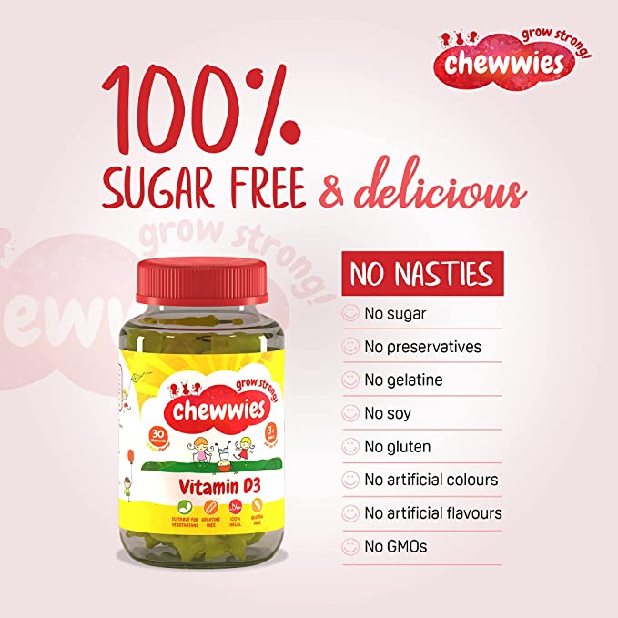 Chewwies Vitamin D3 30 Sugar Free Vegan Gummies