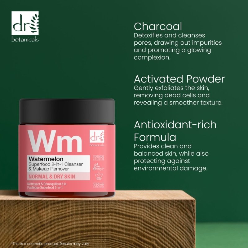 Dr Botanicals Watermelon Superfood 2-In-1 Cleanser & Makeup Remover 60ml