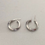 Wavy Hoop Silver Earrings