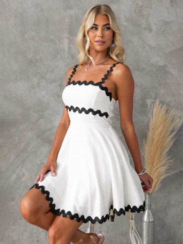 Wavy Strap Short Summer Dress
