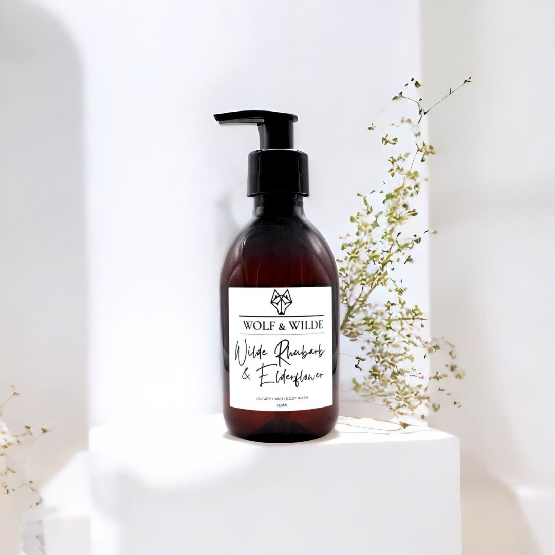 Wolf & Wilde Rhubarb & Elderflower Luxury 2 In 1 Liquid Soap - Hand & Body Wash 250ml
