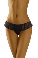 Wolbar Maracato frilly briefs in black, front view