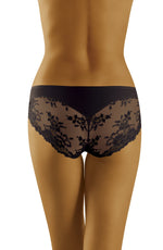 Wolbar Aria Floral Lace Briefs Black