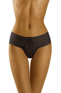 Wolbar Curanta Bow Lace Thong Black