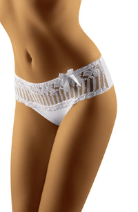 Wolbar Mela Lace Bow Briefs White