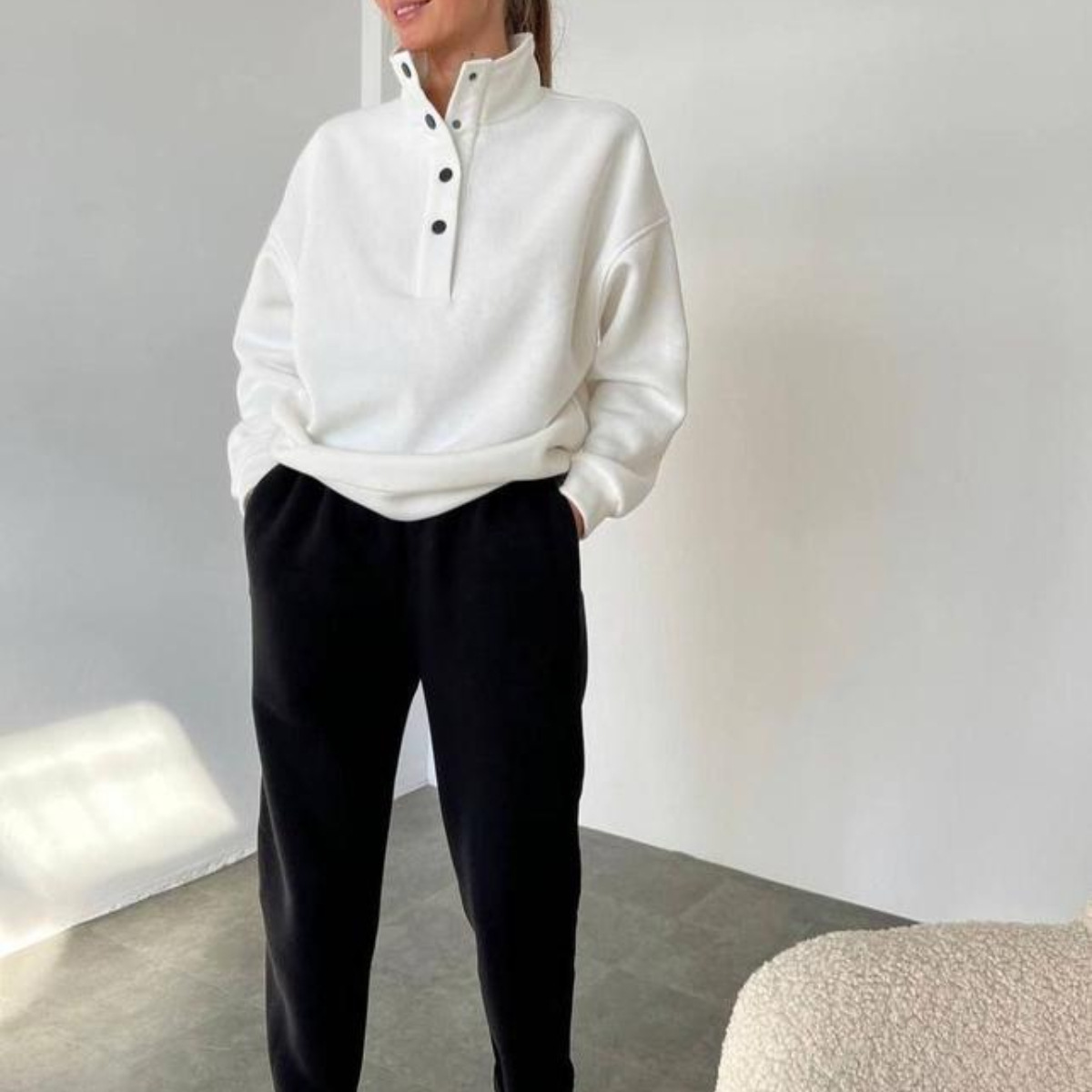 Women’s Oversized Casual Hoodie and Long Pant Tracksuit Set
