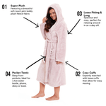 Daisy Dreamer Snuggle Fleece Hooded Robe - Soft Luxurious Dressing Gown