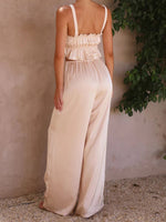 Women's Strap Top Wide-leg Pants Trouser & Top Co-ord Set