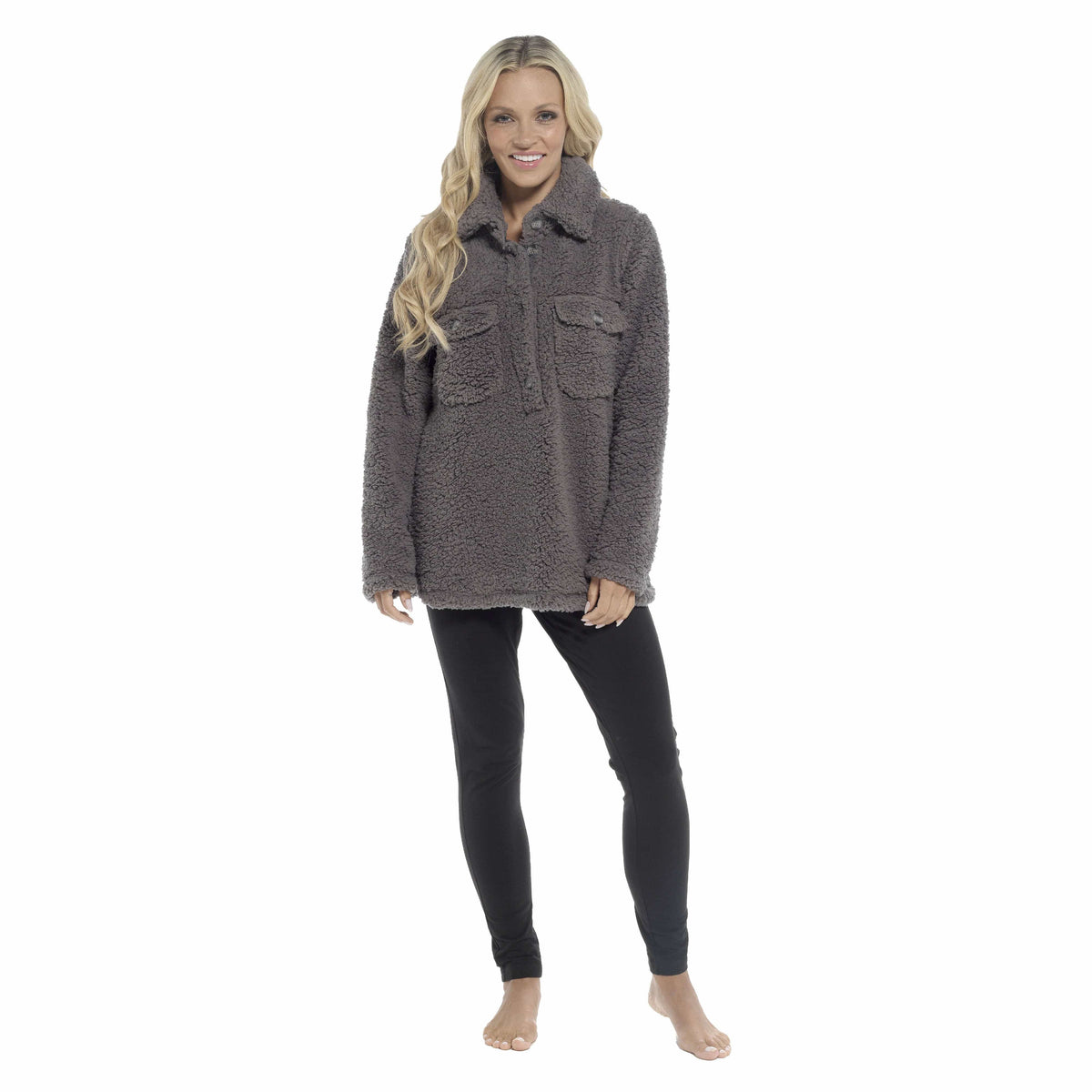 Daisy Dreamer Ultra-Soft Sherpa Lounge Set - Long Sleeve Top & Leggings with Pockets