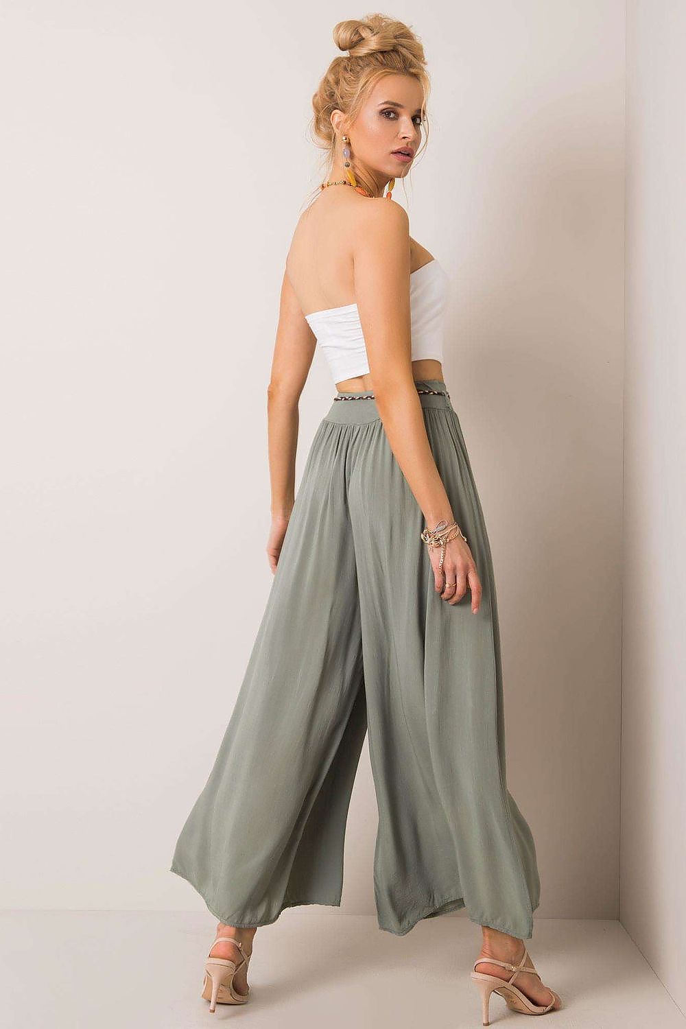 Och Bella Women’s High Waisted Wide Leg Trousers