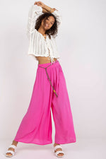 Och Bella Women’s High Waisted Wide Leg Trousers pink