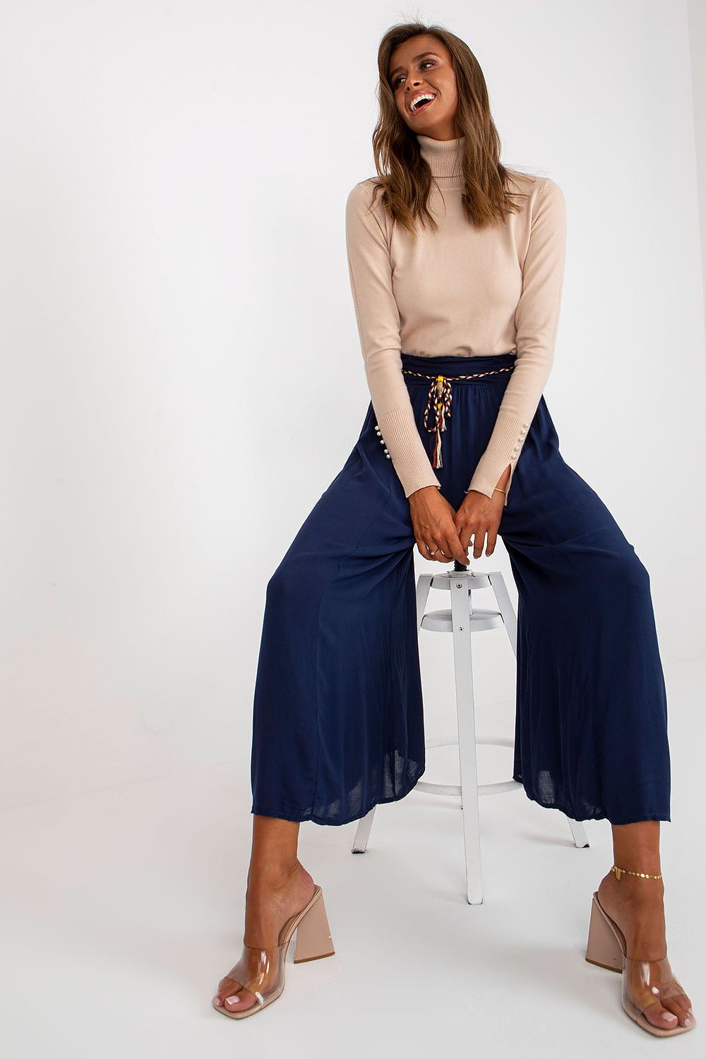 Och Bella Women’s High Waisted Wide Leg Trousers