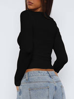 Y2K Style Sexy Long Sleeve Cut-out Top