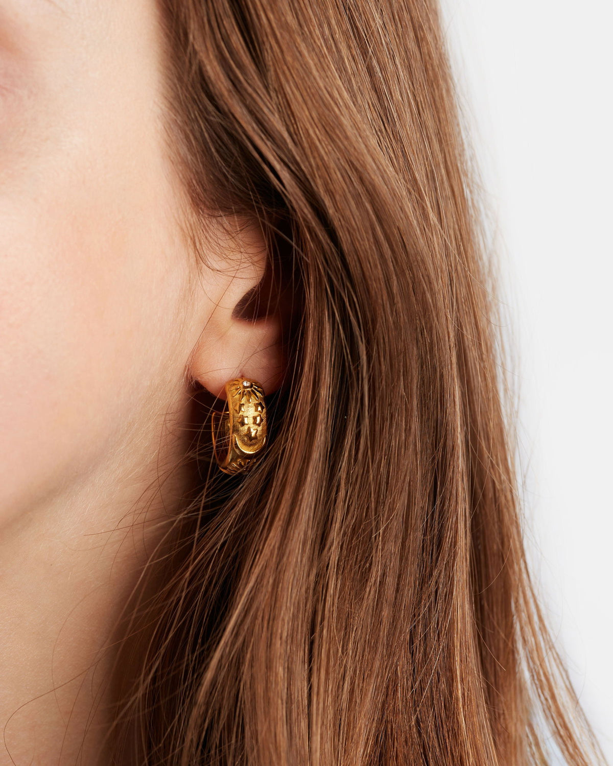 Ballinger You’re My Sun, Moon and Stars Gold Hoops