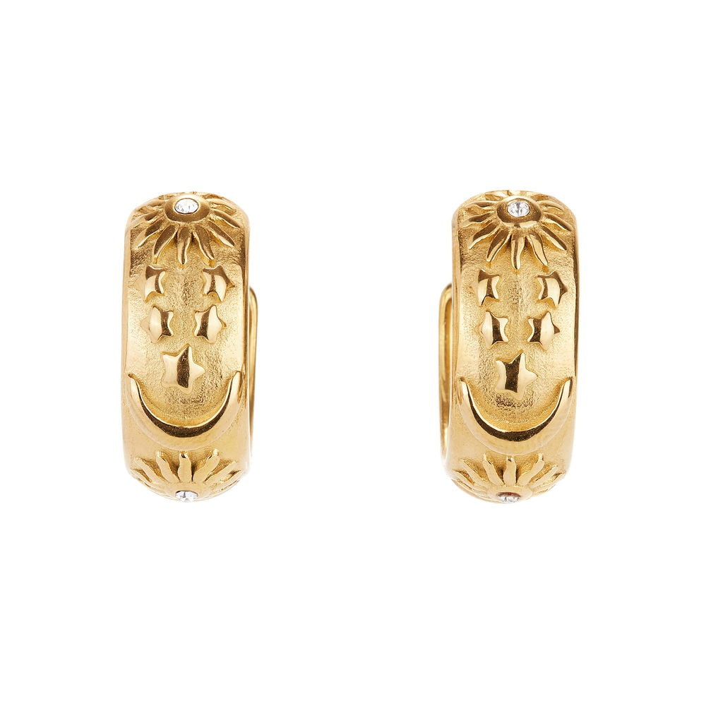 Ballinger You’re My Sun, Moon and Stars Gold Hoops