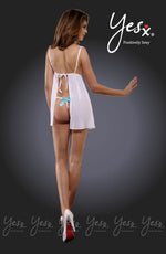 YesX 2 Piece Dress & Thong Set White Blue