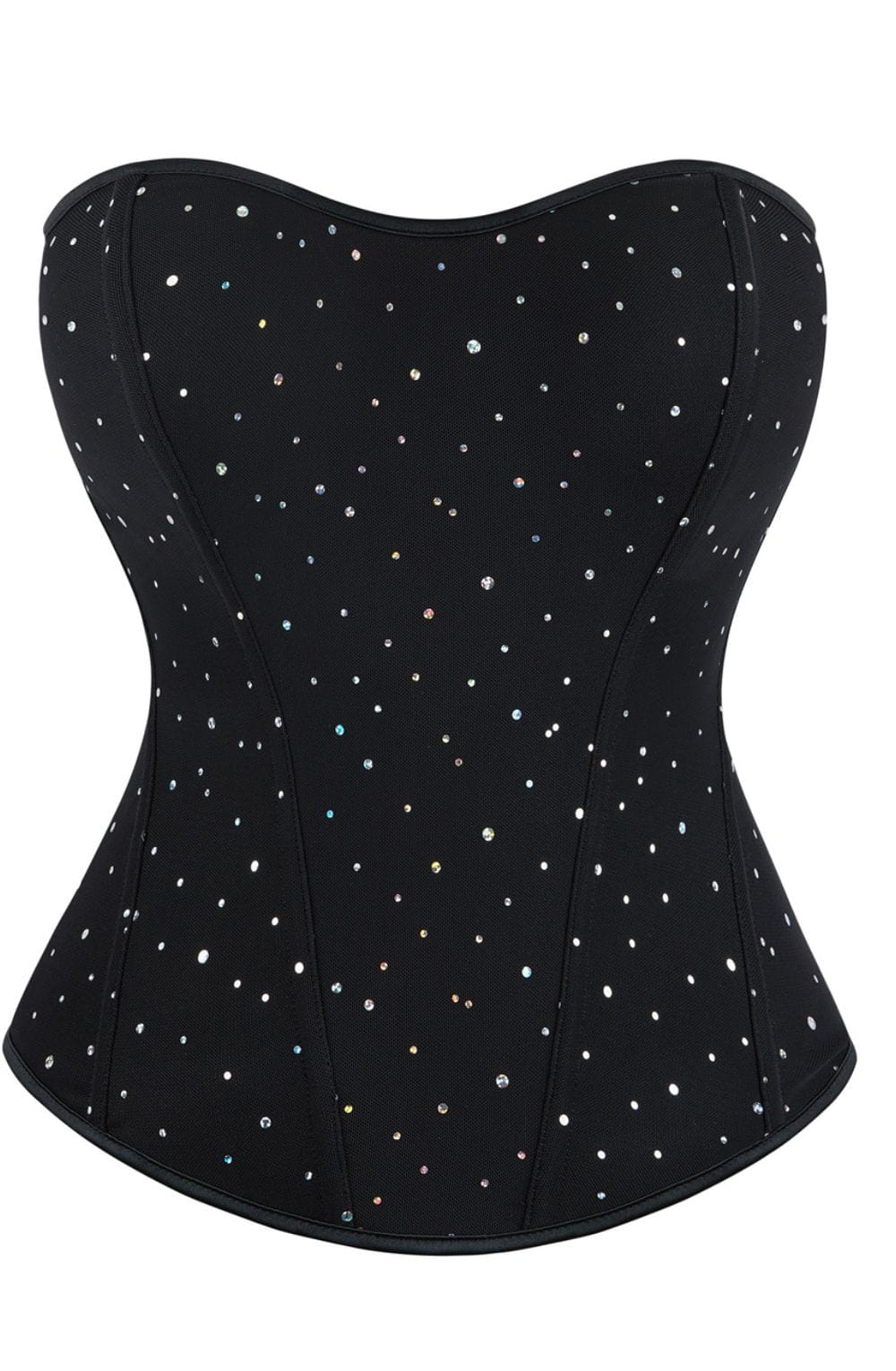 YesX Boned Sequin Black Sculpting Corset Top