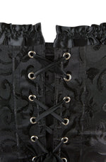YesX Vintage Embroidered Lace Up Sculpting Black Corset Top