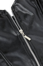 YesX Black Premium Faux Leather Corset & Skirt